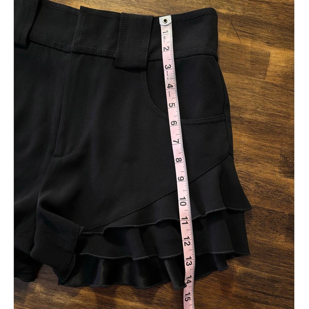 Derek Lam 10 Crosby Women’s 4 Shorts Ruffle Frill Hem High Rise Belted Black - Picture 10 of 11